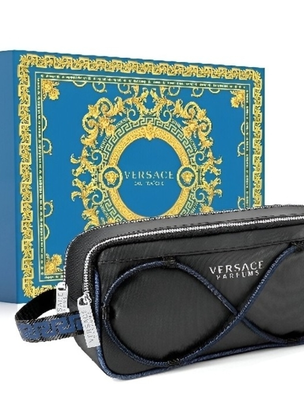Versace Black & Navy Parfums Travel Pouch